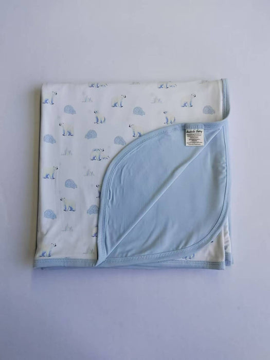 Polar Bear | Flora Double Sided Blanket 50"x50"