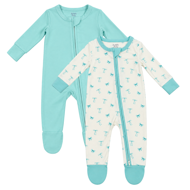 Dewdrop Bows | Modal Zip Footie Bundle