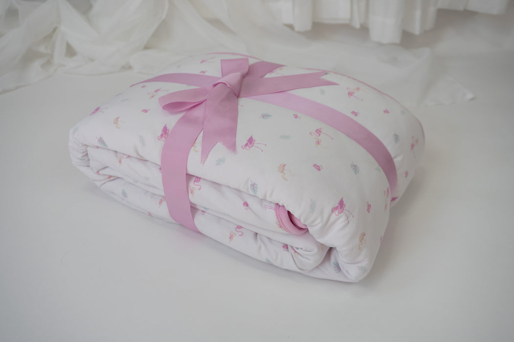 Flamingo | Blossom Quilted Blanket 85"x65"