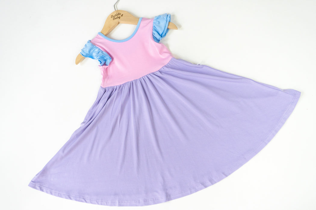Petal / Lilac / Sky Colorblock | Toddler Flutter Dress