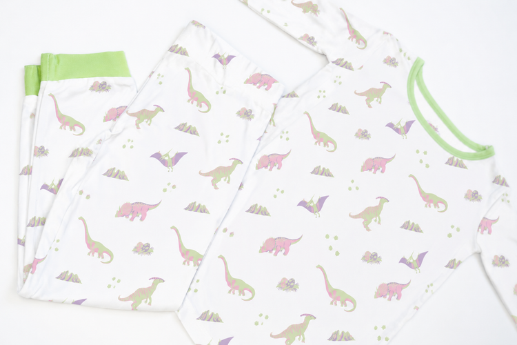 PRE-ORDER: Pastel Dinosaurs | Long Sleeve Pajamas