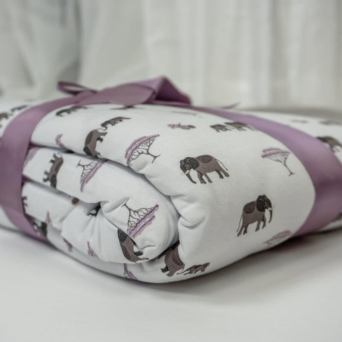 Elephant | Sprout Quilted Blanket 57x40”