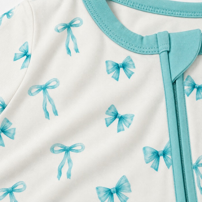 PRE-SALE: Dewdrop Bows | Modal Zip Footie