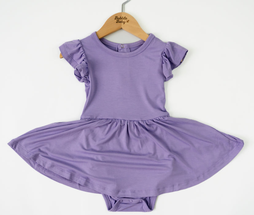 Lavender | Flutter Bodysuit Dress