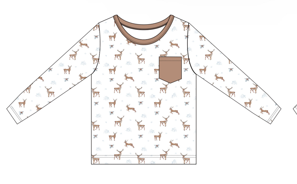 Reindeer | Children's Long Sleeve Pocket Shirt