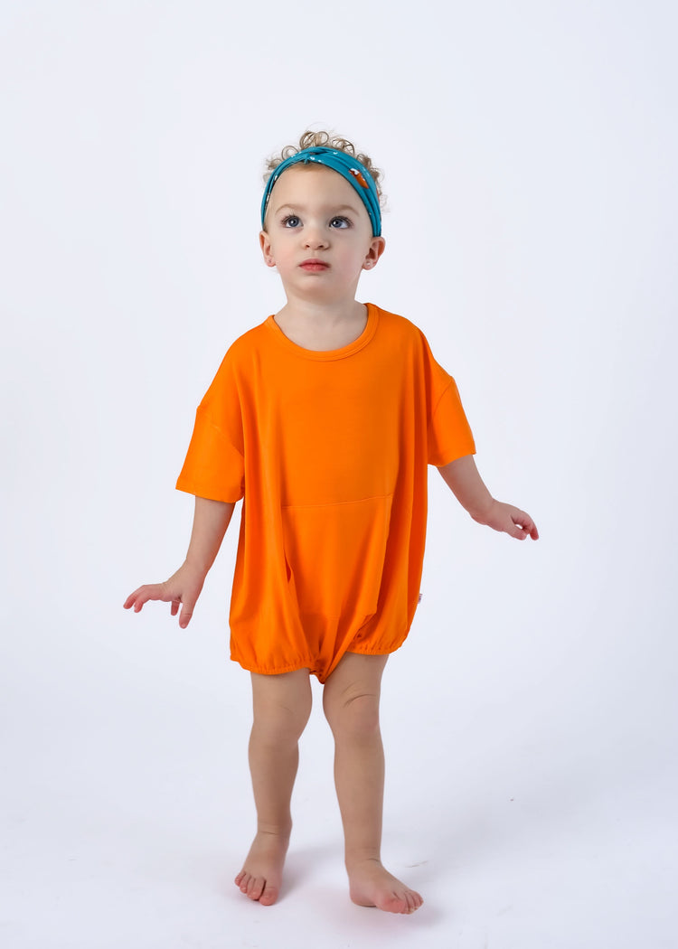 Pumpkin | Short Sleeve Bubble Romper