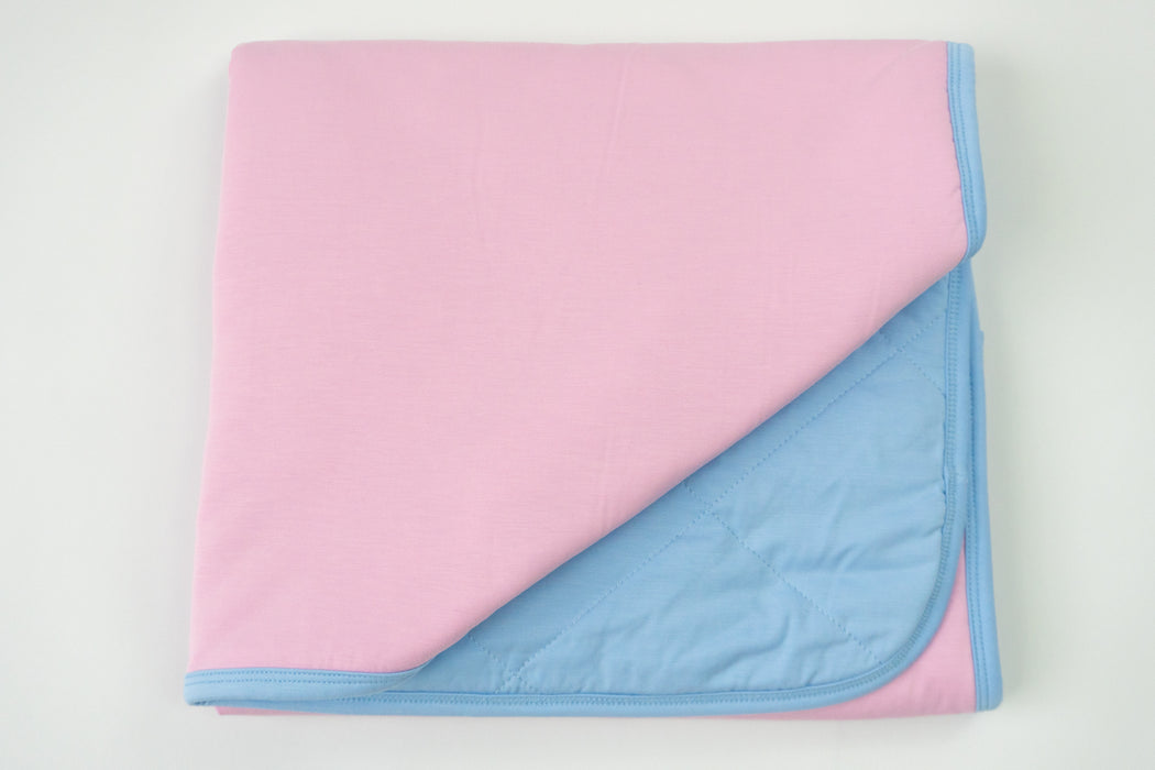 Sky / Petal Colorblock | Posy Quilted Blanket 35"x35"