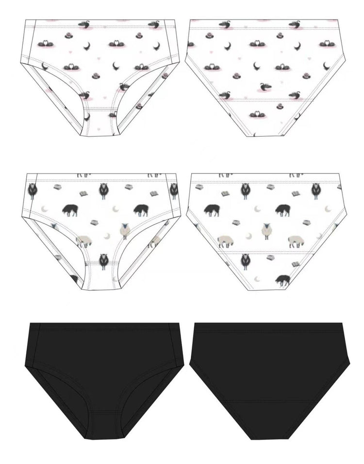 PRE-SALE: Swans, Nightfall, Storybook| 3-Pack Undies