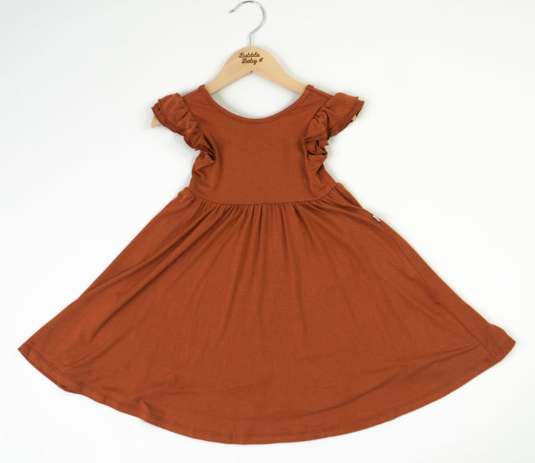 Pecan | Toddler Flutter Dress
