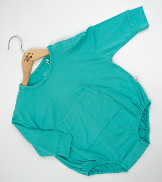 Turquoise | Long Sleeve Bubble Romper