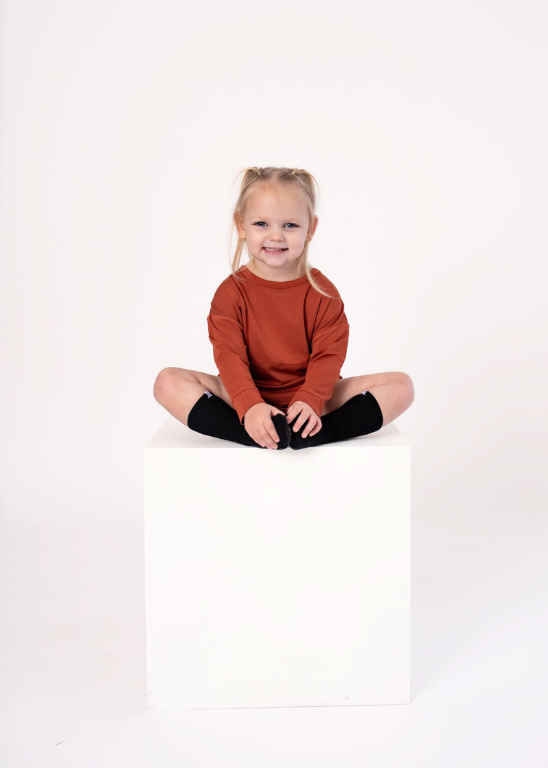 Pecan | Long Sleeve Bubble Romper