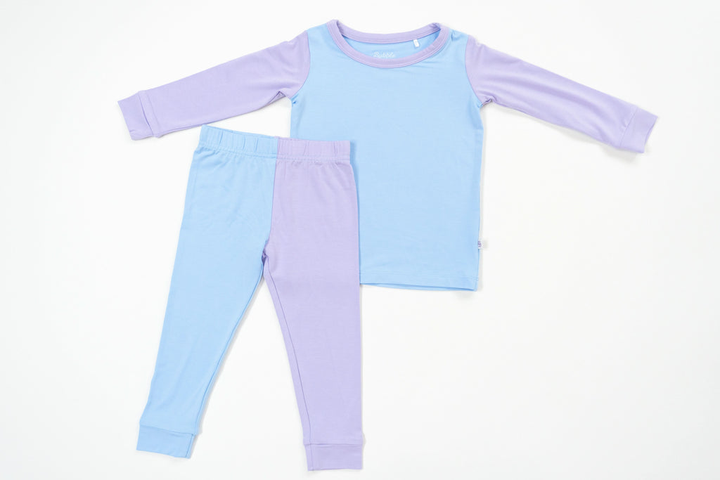 Sky / Lilac Colorblock | Long Sleeve Pajamas