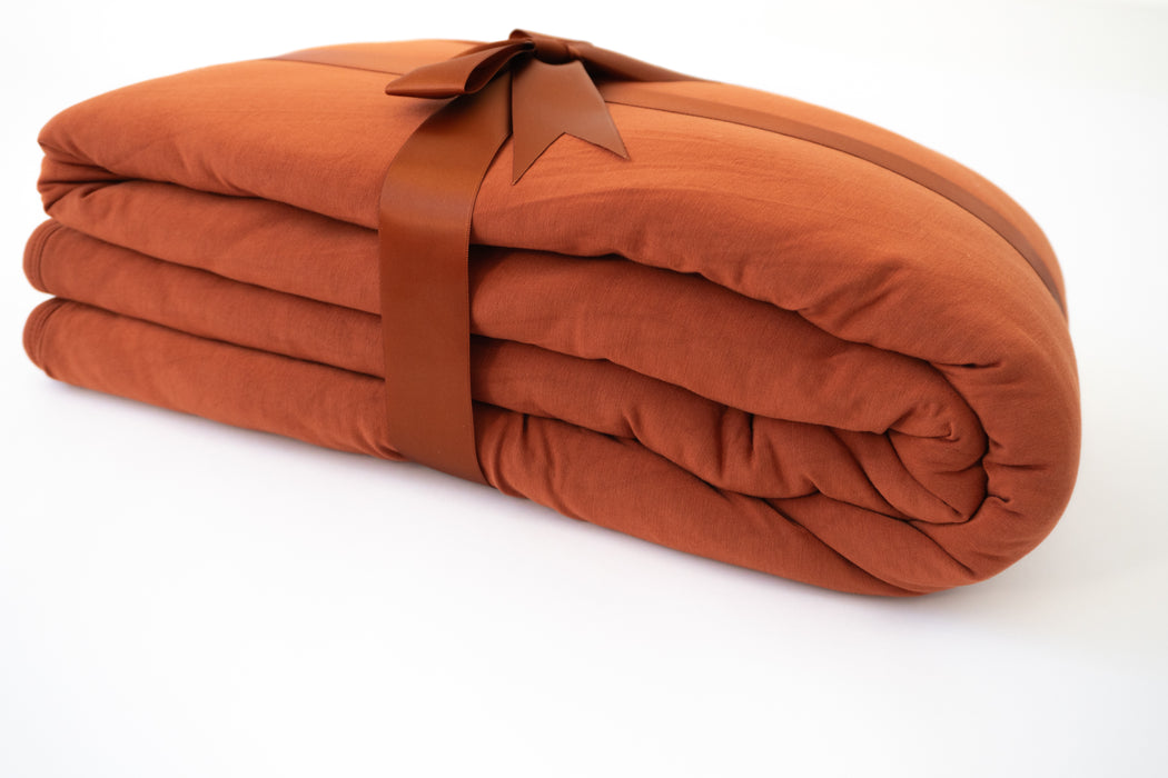 Pecan | Blossom Quilted Blanket 85x65”