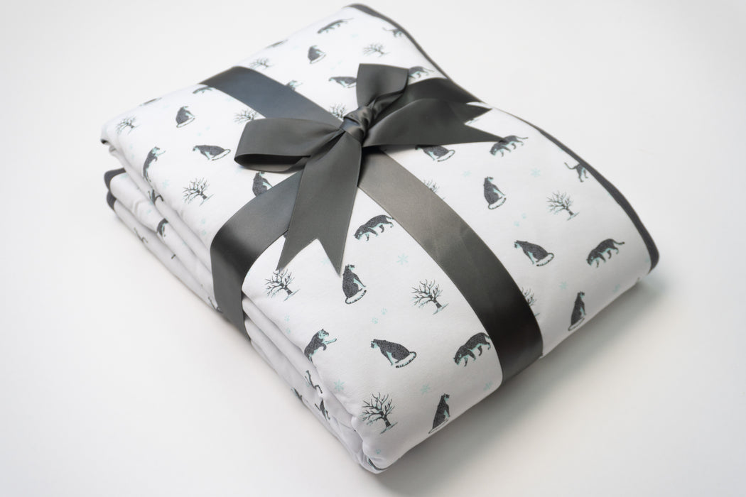 Snow Leopard | Blossom Quilted Blanket 85x65”