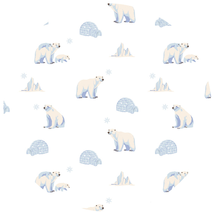 Polar Bear | Flora Double Sided Blanket 50"x50"