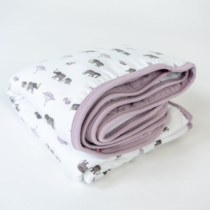Elephant | Posy Quilted Blanket 35x35”