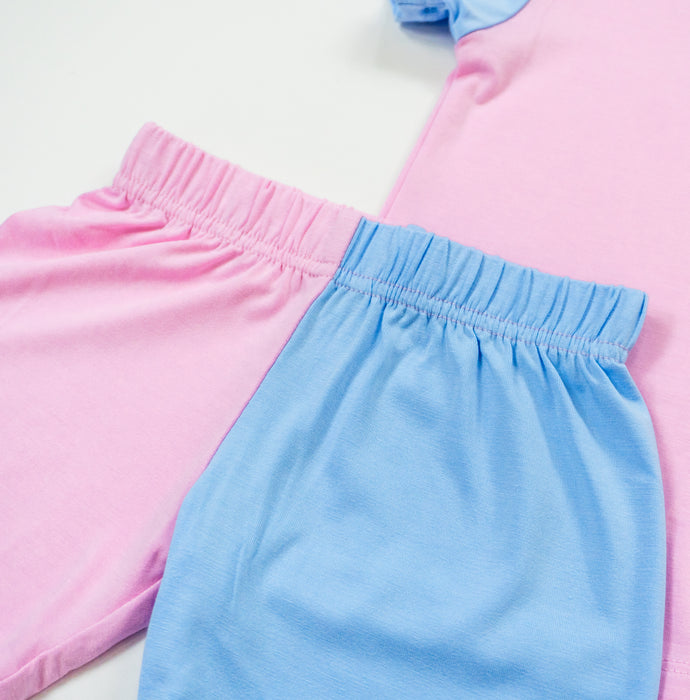 Petal / Sky Colorblock | Short Sleeve Pajamas