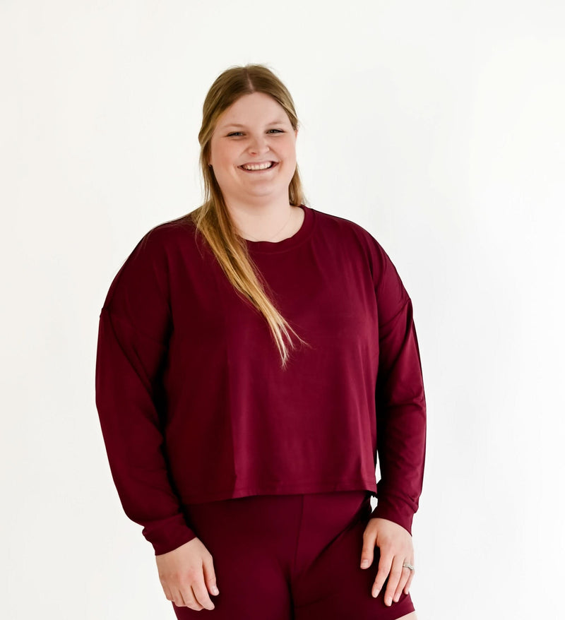 Mahogany | Adult Long Sleeve Lounge Top