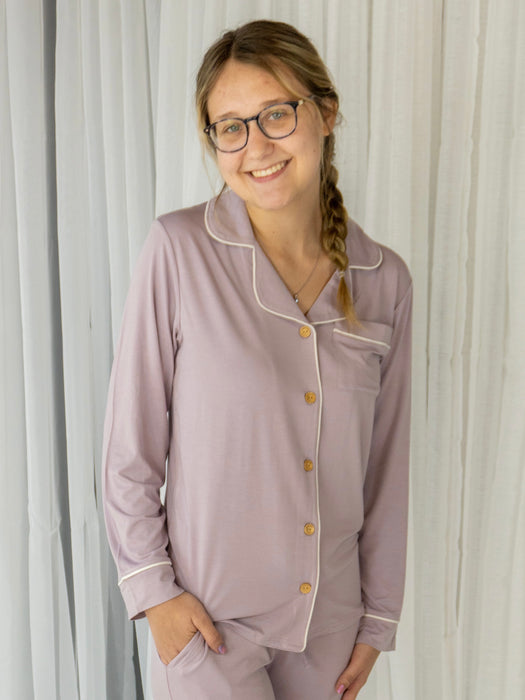 Mauve | Adult Button Pajama Top
