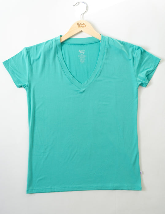 Turquoise | Short Sleeve Adult V Neck