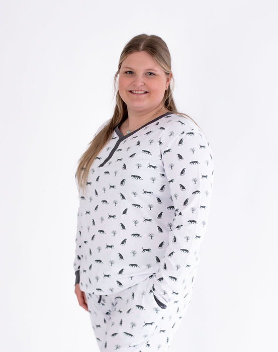 Snow Leopard | Adult Long Sleeve Henley