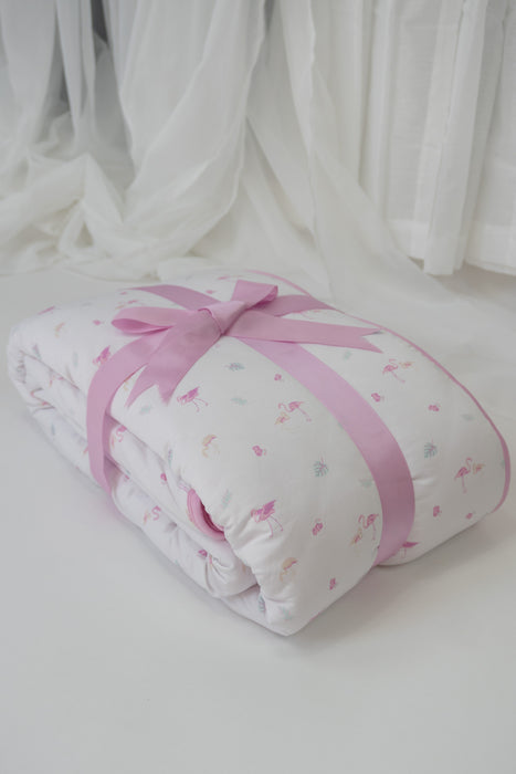 Flamingo | Blossom Quilted Blanket 85"x65"