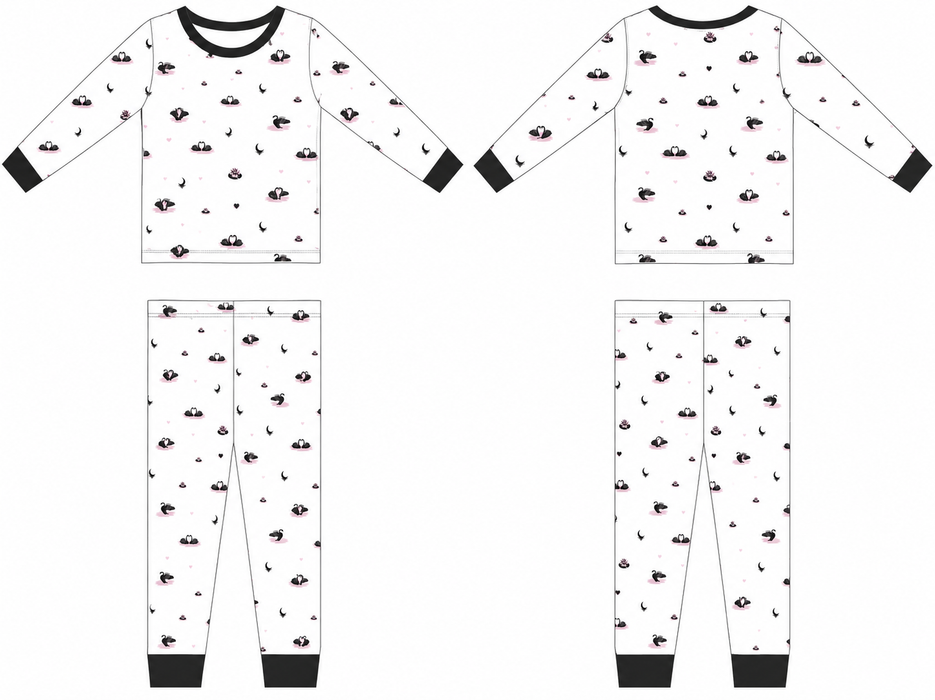 PRE-ORDER: Swans | Long Sleeve Pajamas
