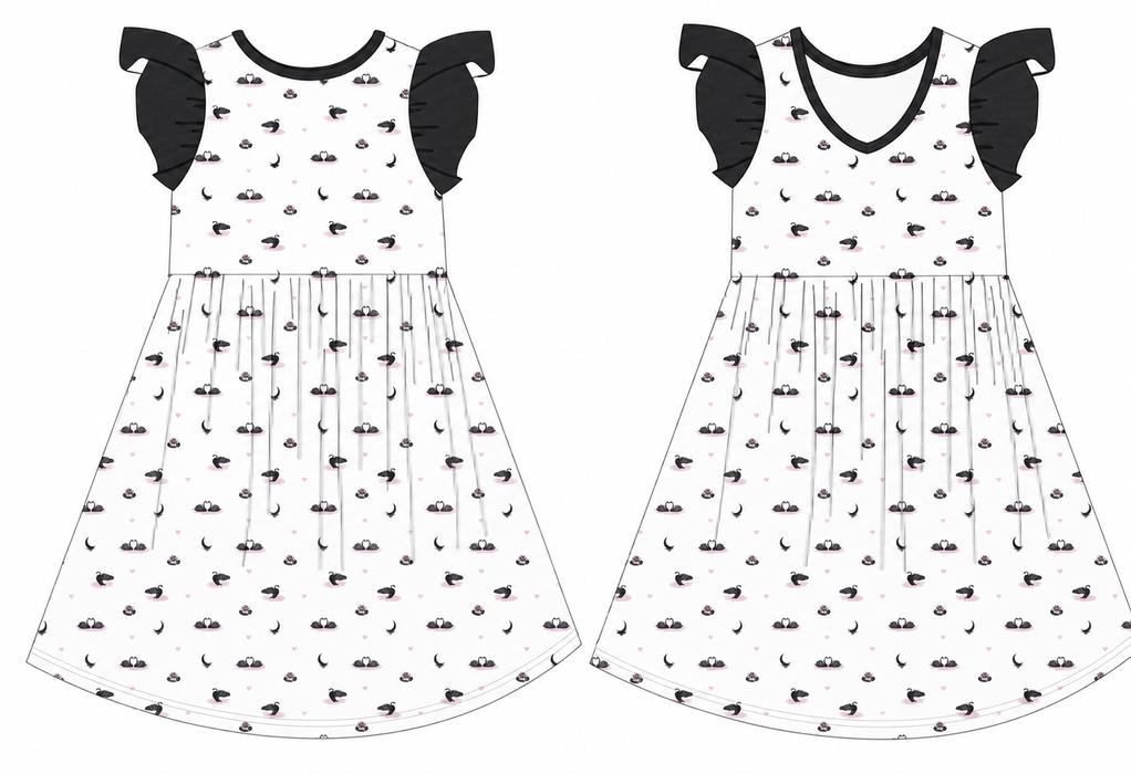 PRE-ORDER: Swans | Toddler Flutter Dress