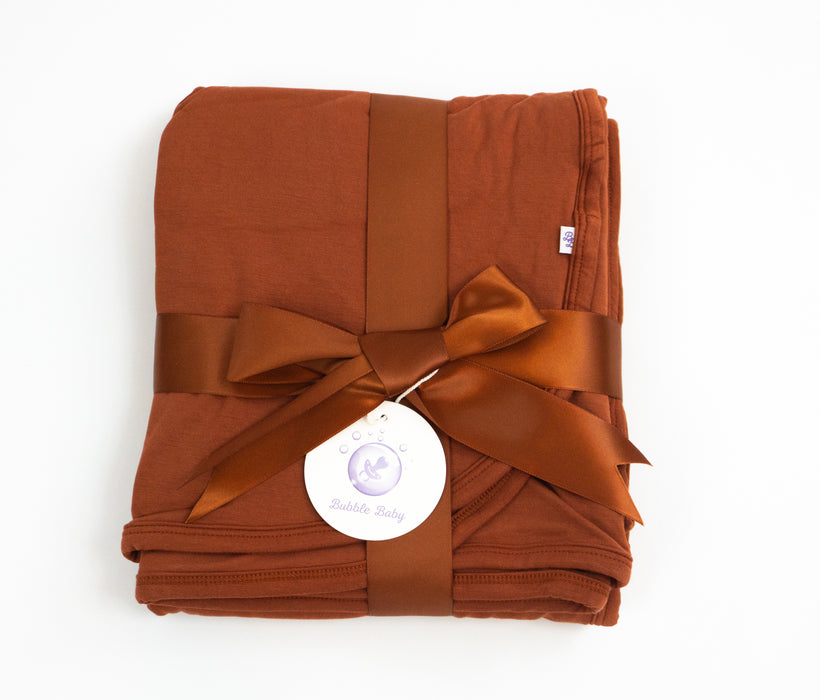 Pecan | Flora Double Sided Blanket 50"x50"
