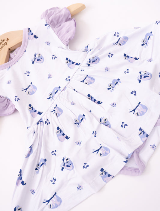 Sloths | Flutter Bodysuit Dress