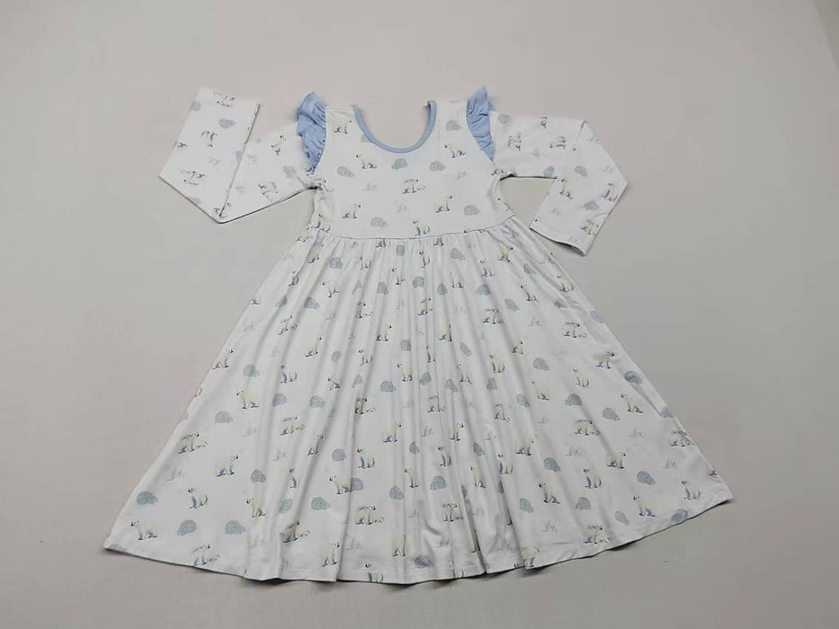 Polar Bear | Long Sleeve Toddler Flutter Dress