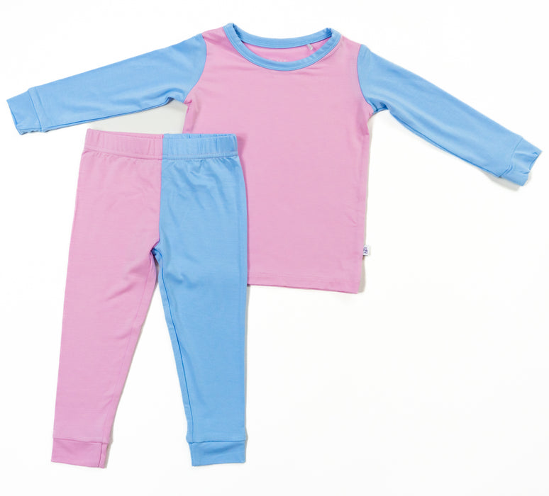 Petal / Sky Colorblock | Long Sleeve Pajamas