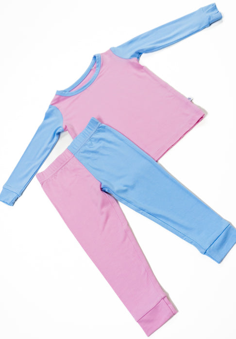 Petal / Sky Colorblock | Long Sleeve Pajamas