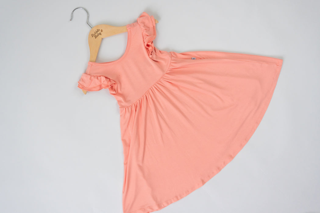 Peach | Toddler Flutter Dress