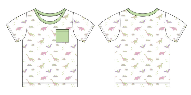 PRE-ORDER: Pastel Dinosaurs  | Short Sleeve Children's Shirt