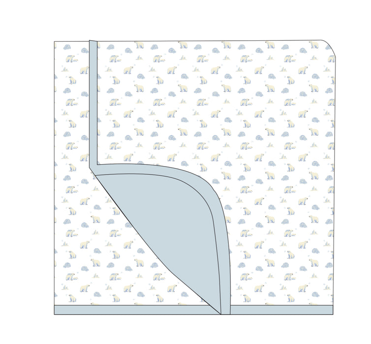 Polar Bear | Flora Double Sided Blanket 50"x50"