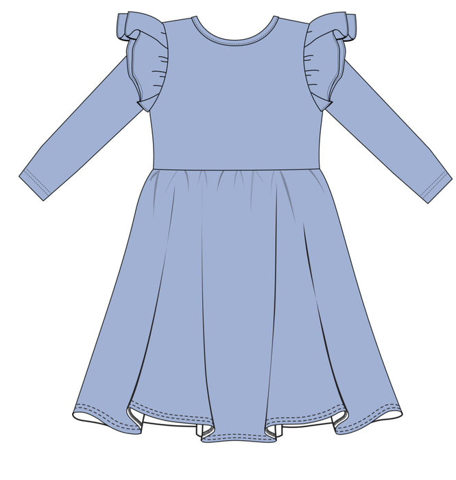 Arctic | Long Sleeve Toddler Flutter Dress