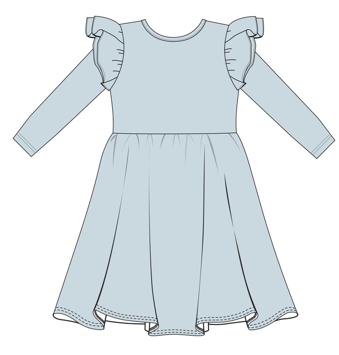 Jet | Long Sleeve Toddler Flutter Dress