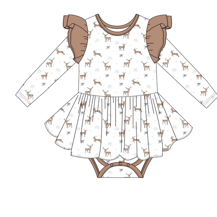 Reindeer | Flutter Bodysuit Dress