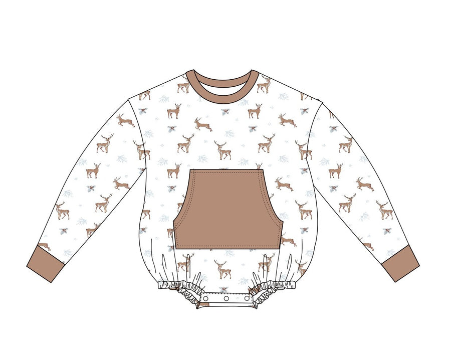 Reindeer | Long Sleeve Bubble Romper