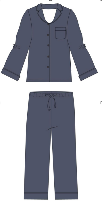 Slate | Adult Button Pajama Set