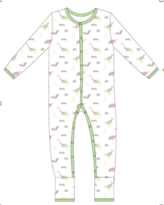 PRE-ORDER: Pastel Dinosaurs | Snap Romper