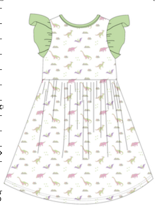 PRE-ORDER: Pastel Dinosaurs  | Toddler Flutter Dress