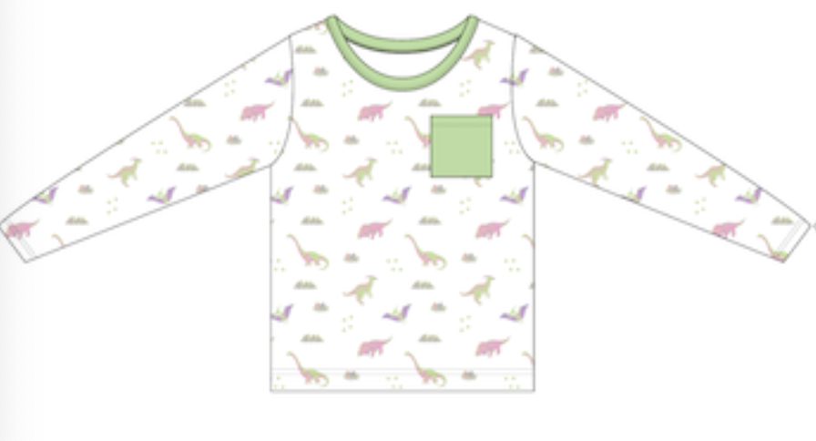 PRE-ORDER: Pastel Dinosaurs  | Long Sleeve Children's Shirt
