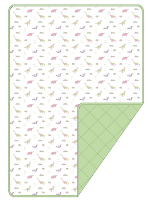 PRE-ORDER: Pastel Dinosaurs  | Bloom Quilted Youth Blanket 3.0