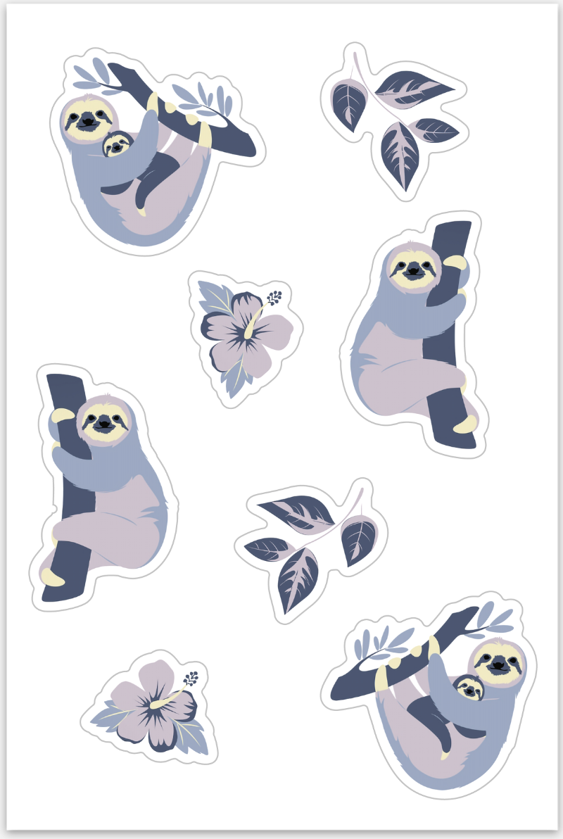 Sloths | Bubble Baby Sticker Sheet