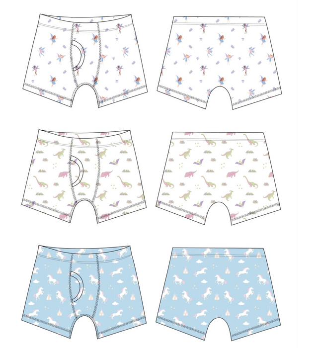 PRE-ORDER: Fae, Pastel Dinosaurs, Unicorns | 3-Pack Brief