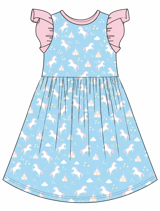 PRE-ORDER: Unicorns | Toddler Flutter Dress