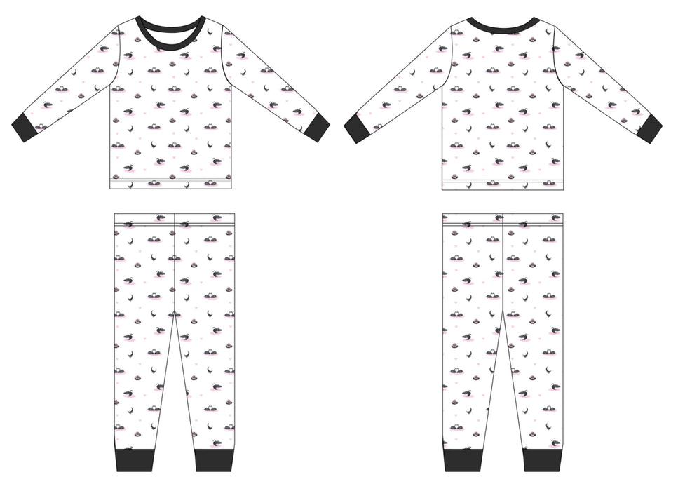 PRE-ORDER: Swans | Long Sleeve Pajamas