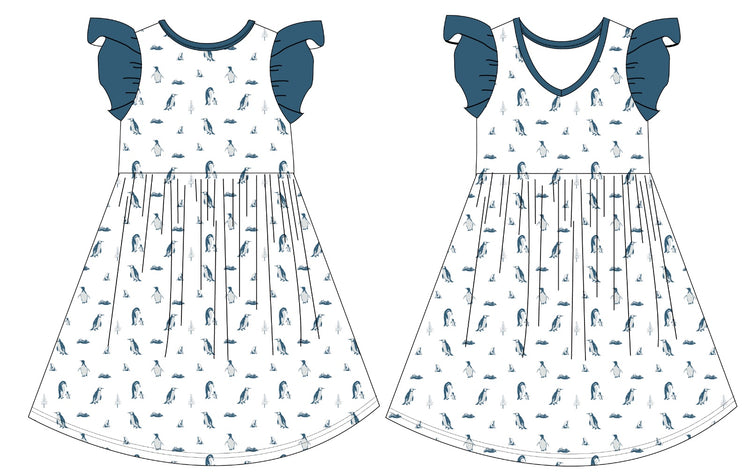 PRE-SALE: Penguins | Toddler Flutter Dress (ETA Late November)